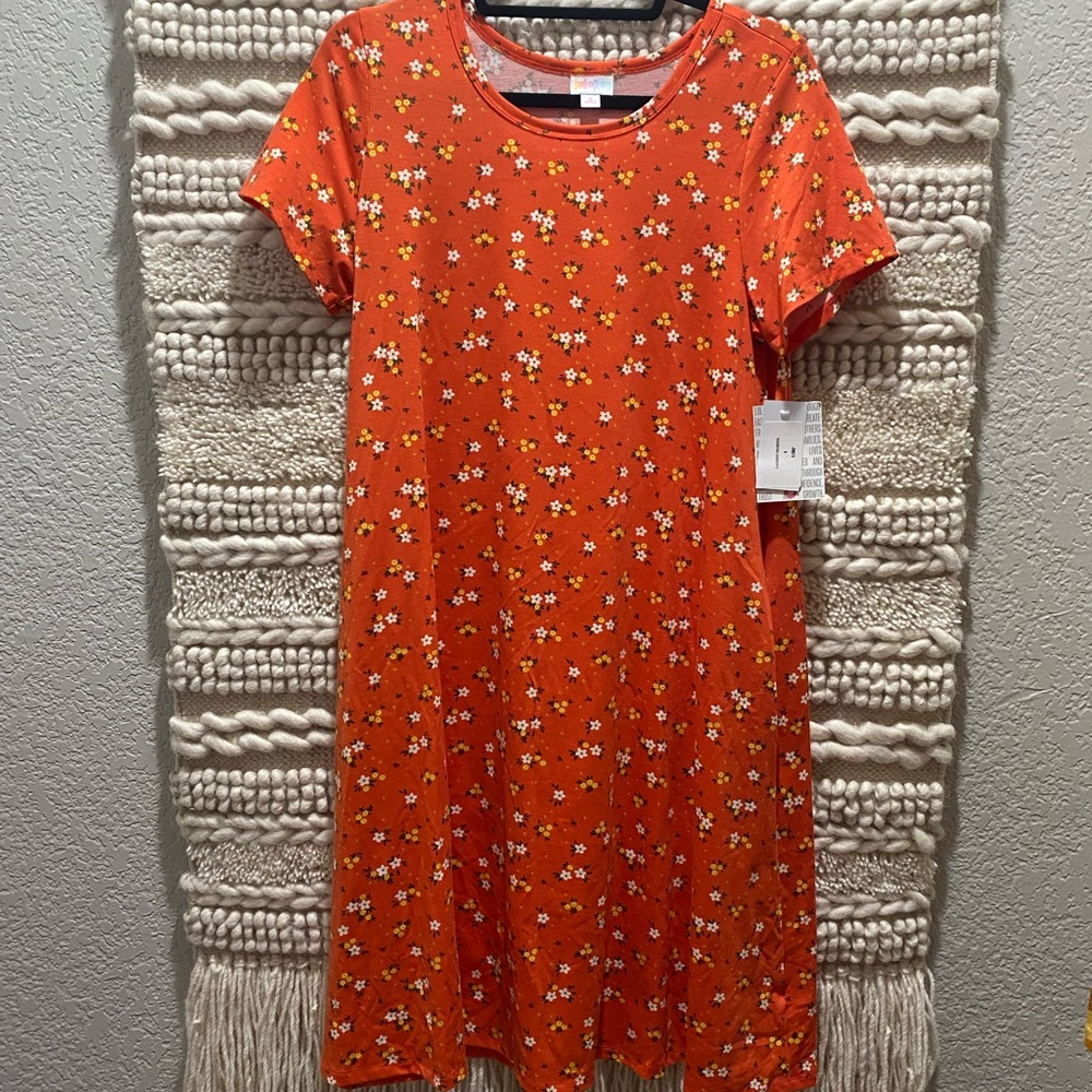 LuLaRoe Orange Floral Jessie NWT